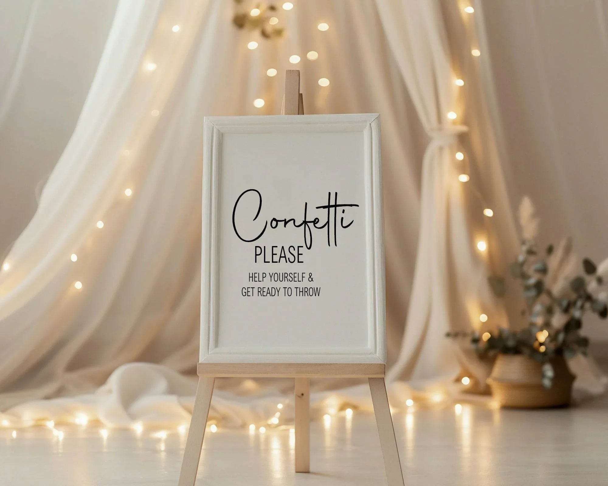 Minimalist Confetti Wedding Party Sign - Larosier Prints