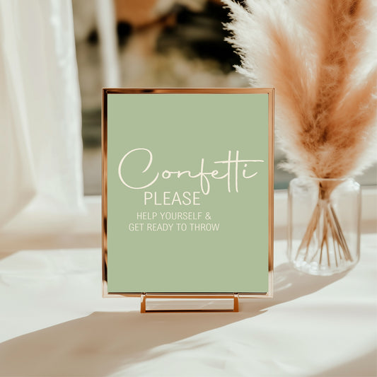 Willow Confetti Wedding Party Sign