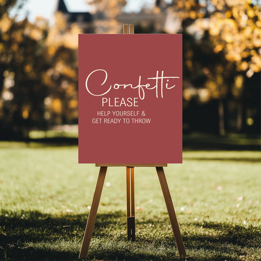 Rosewood Confetti Wedding Party Sign