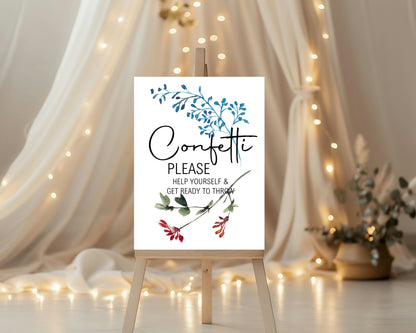 Wild Flowers Confetti Wedding Sign