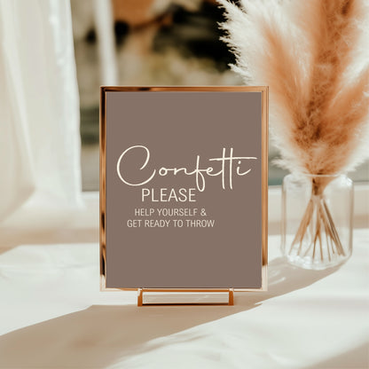 Earth Confetti Wedding Party Sign