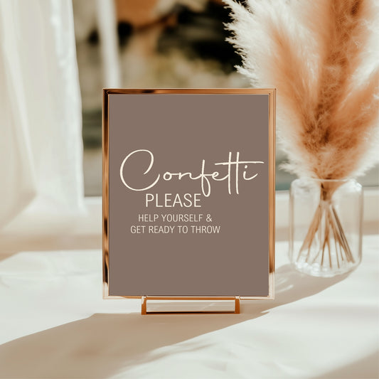 Earth Confetti Wedding Party Sign