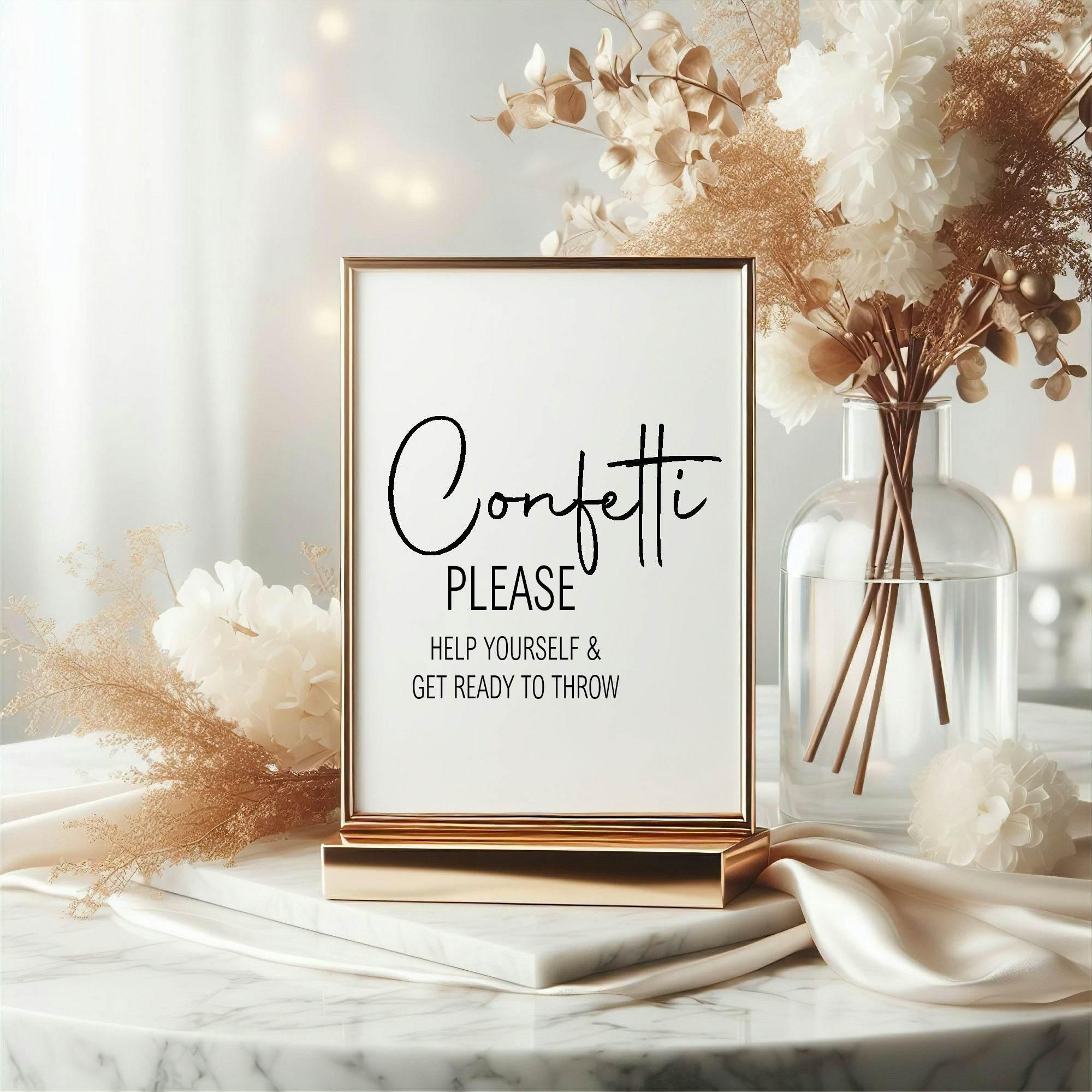 Minimalist Confetti Wedding Party Sign - Larosier Prints