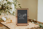 Minimalist Noir Confetti Wedding Party Sign - Larosier Prints