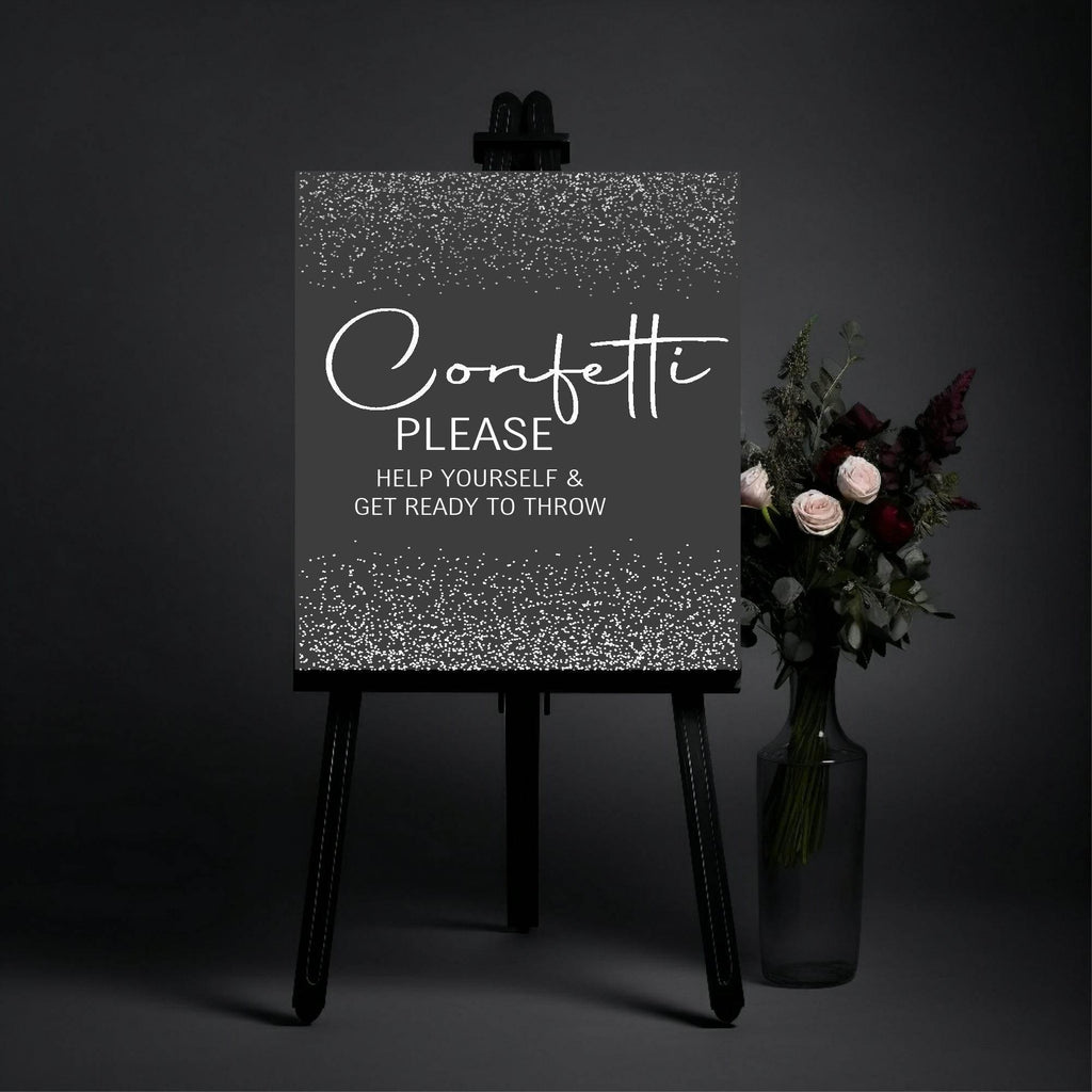 Gothic Confetti Wedding Party Sign - Larosier Prints