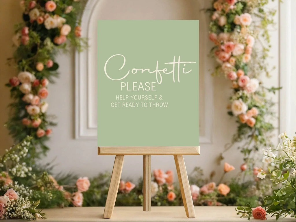 Willow Confetti Wedding Party Sign - Larosier Prints