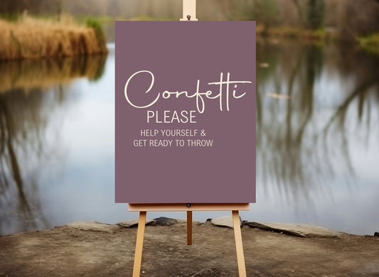Heather Confetti Wedding Party Sign