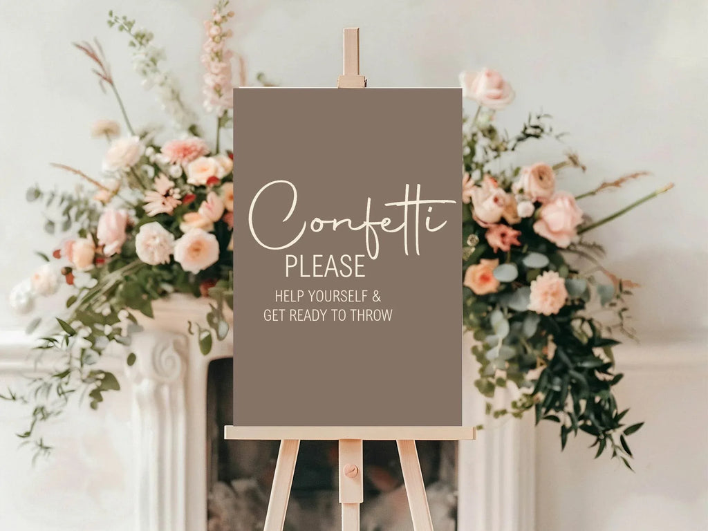 Earth Confetti Wedding Party Sign - Larosier Prints