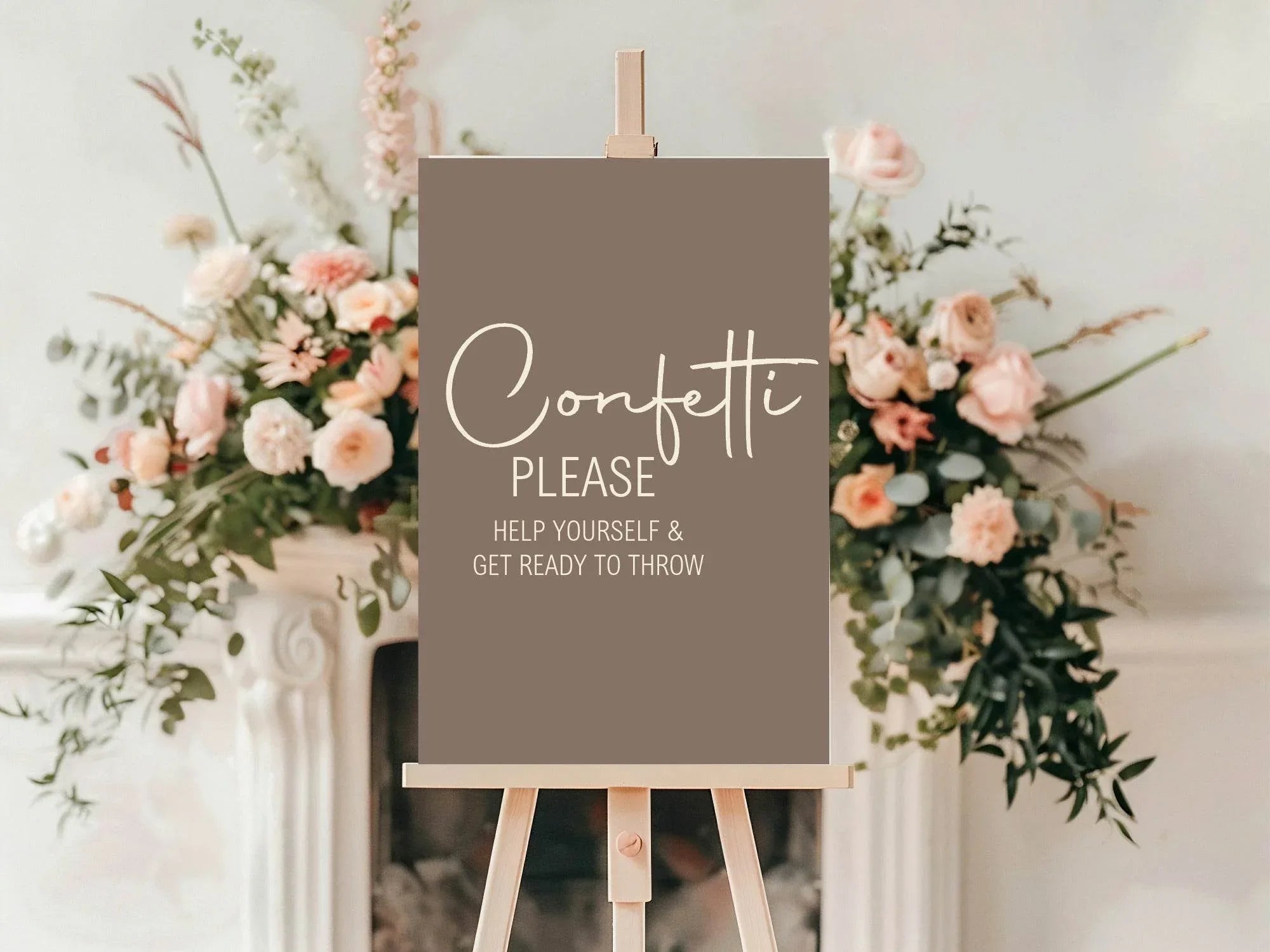 Earth Confetti Wedding Party Sign - Larosier Prints