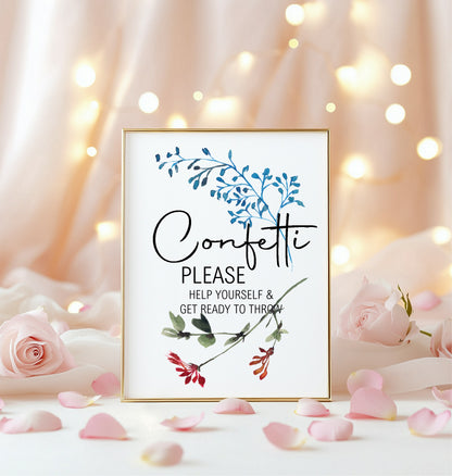 Wild Flowers Confetti Wedding Sign