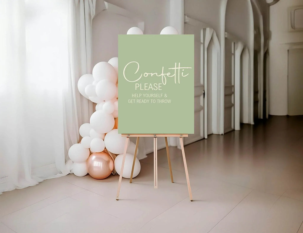Willow Confetti Wedding Party Sign - Larosier Prints