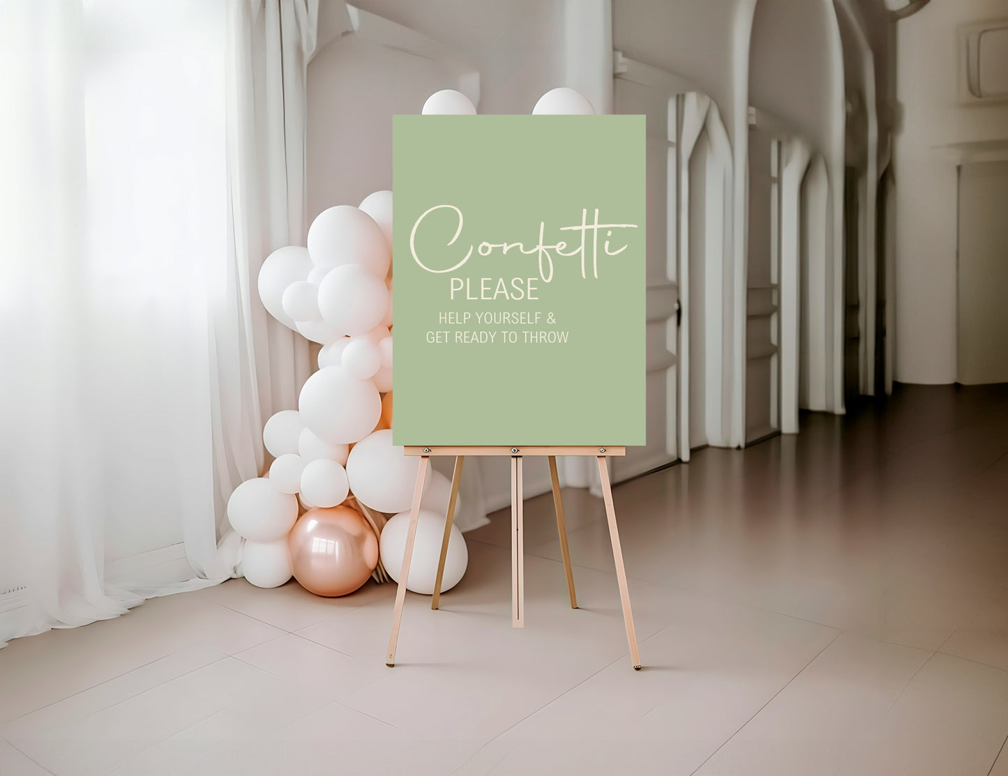 Willow Confetti Wedding Party Sign