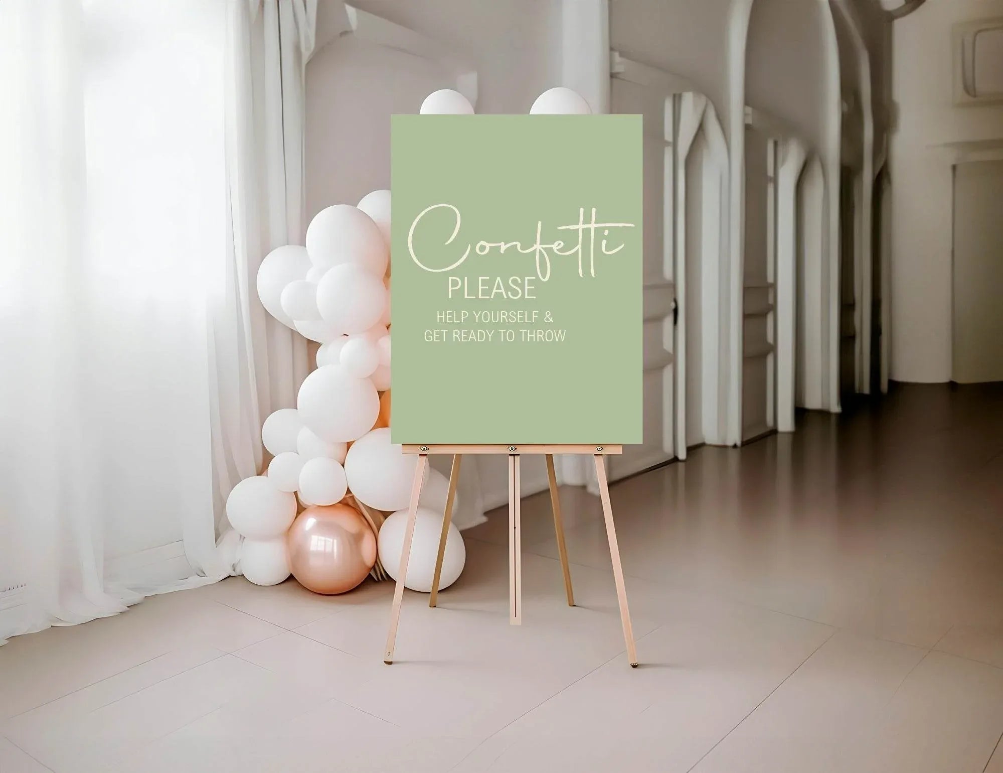 Willow Confetti Wedding Party Sign - Larosier Prints