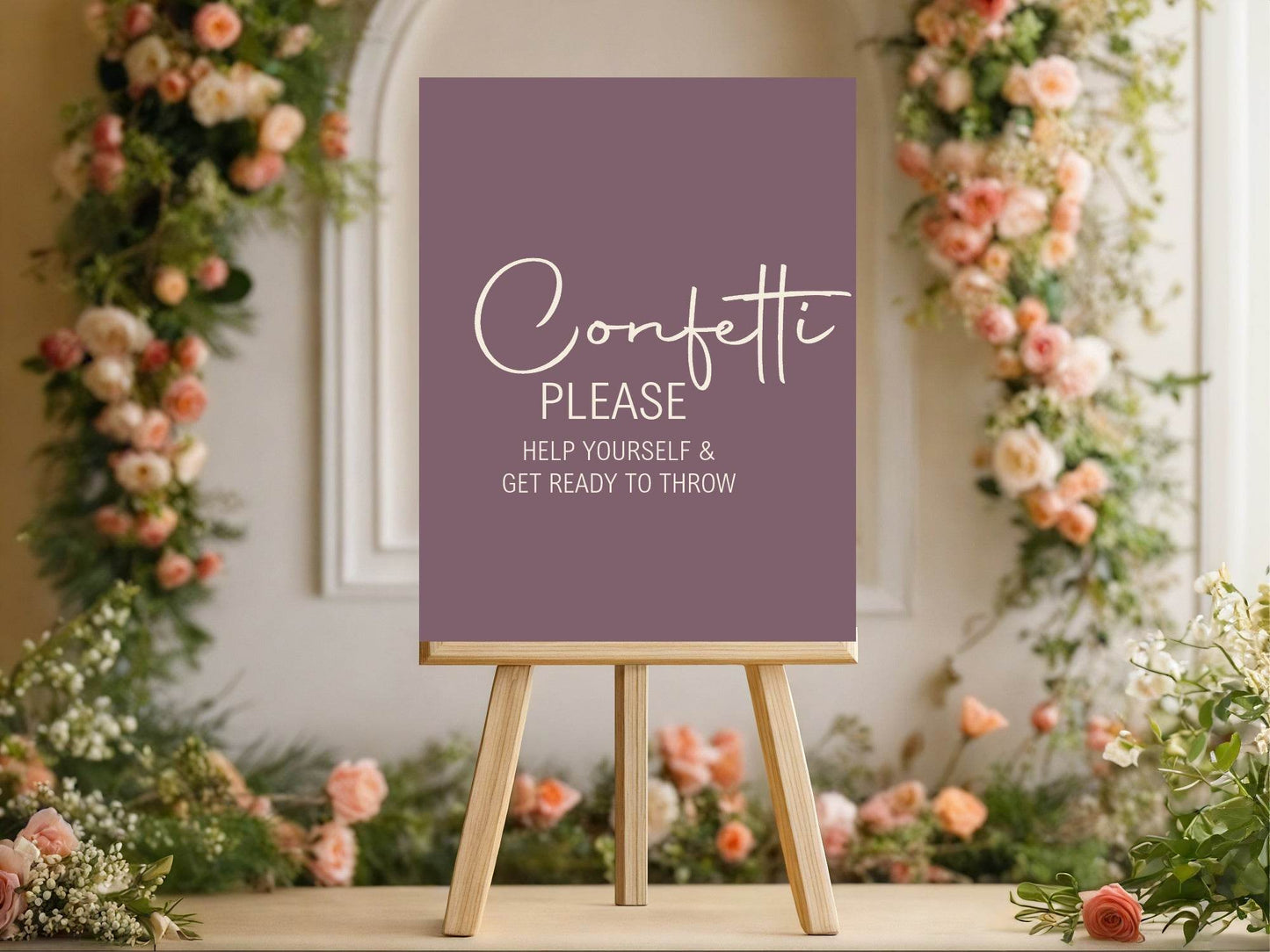Heather Confetti Wedding Party Sign