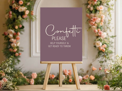 Heather Confetti Wedding Party Sign