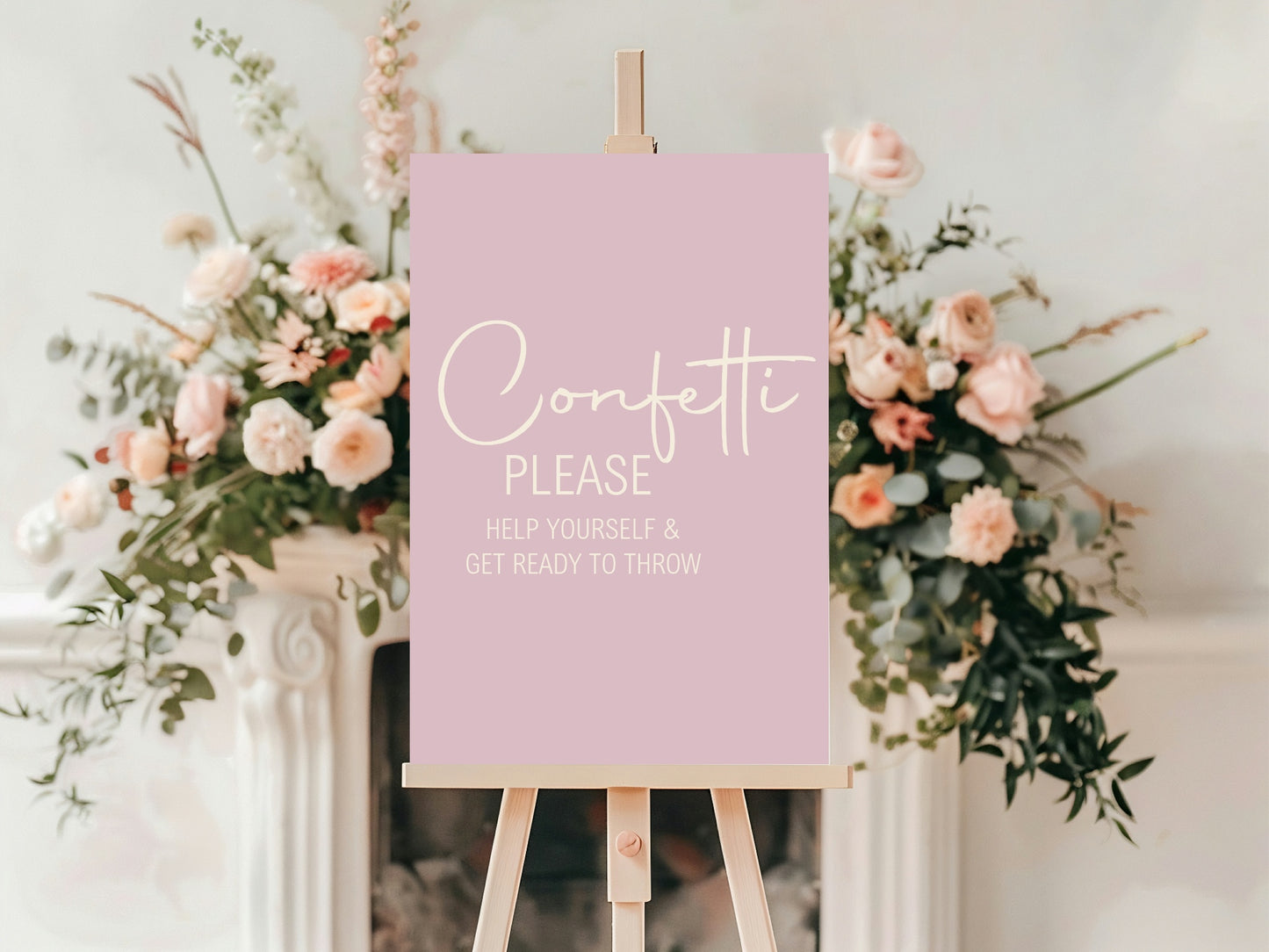 Dusky Pink Confetti Wedding Party Sign