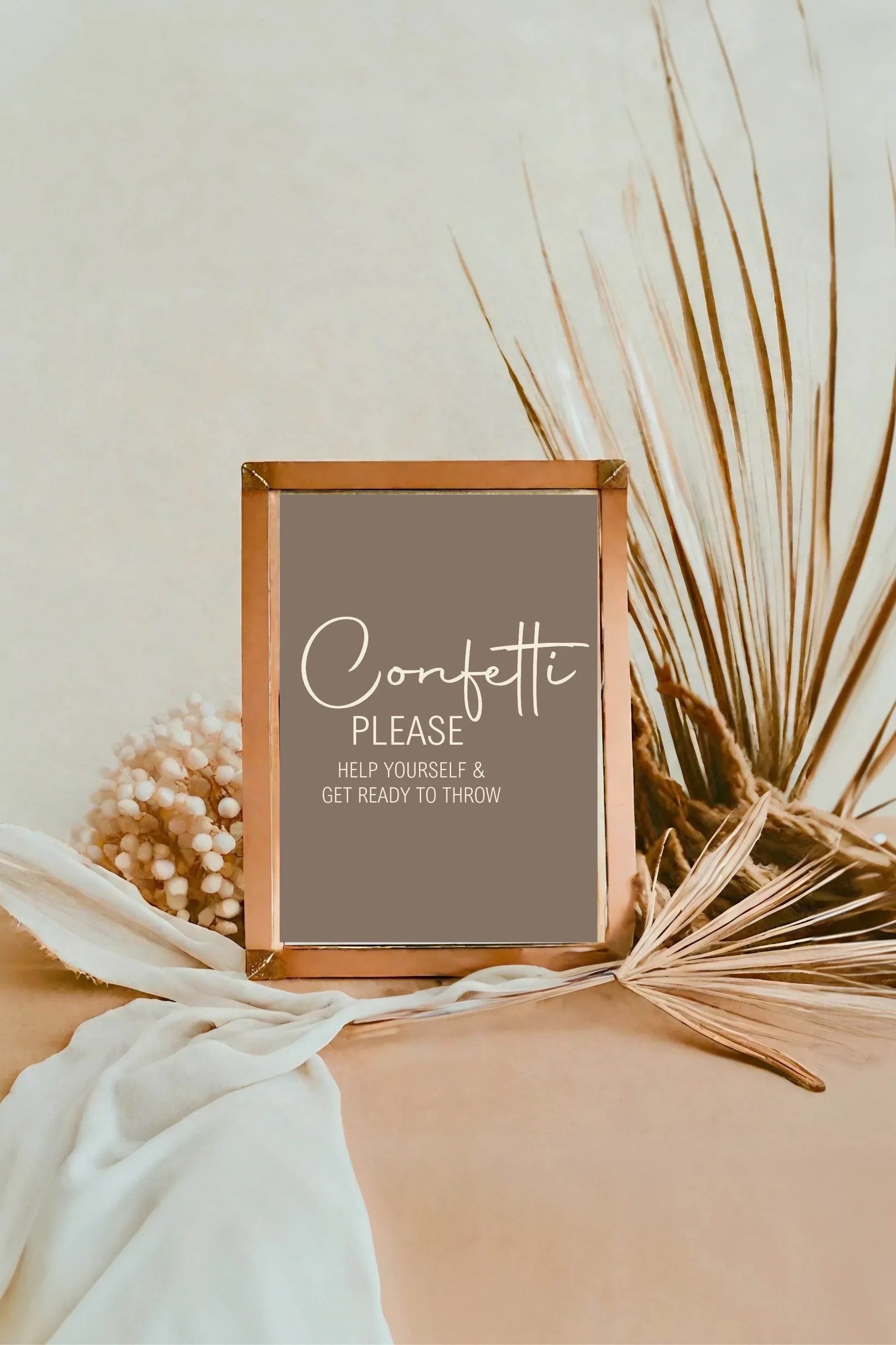 Earth Confetti Wedding Party Sign - Larosier Prints