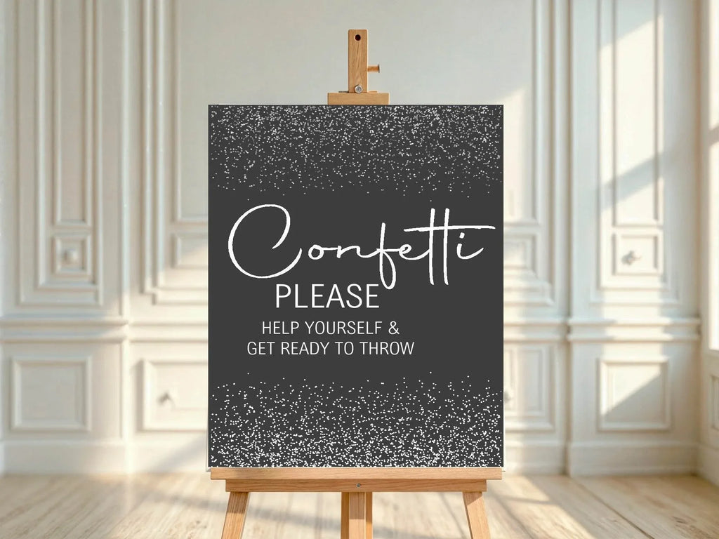 Gothic Confetti Wedding Party Sign - Larosier Prints