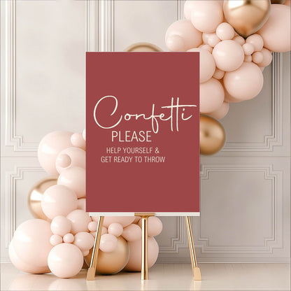 Rosewood Confetti Wedding Party Sign