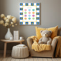 Blue Checked & Stars Feelings Poster | Emotional Support Tool Wall Art