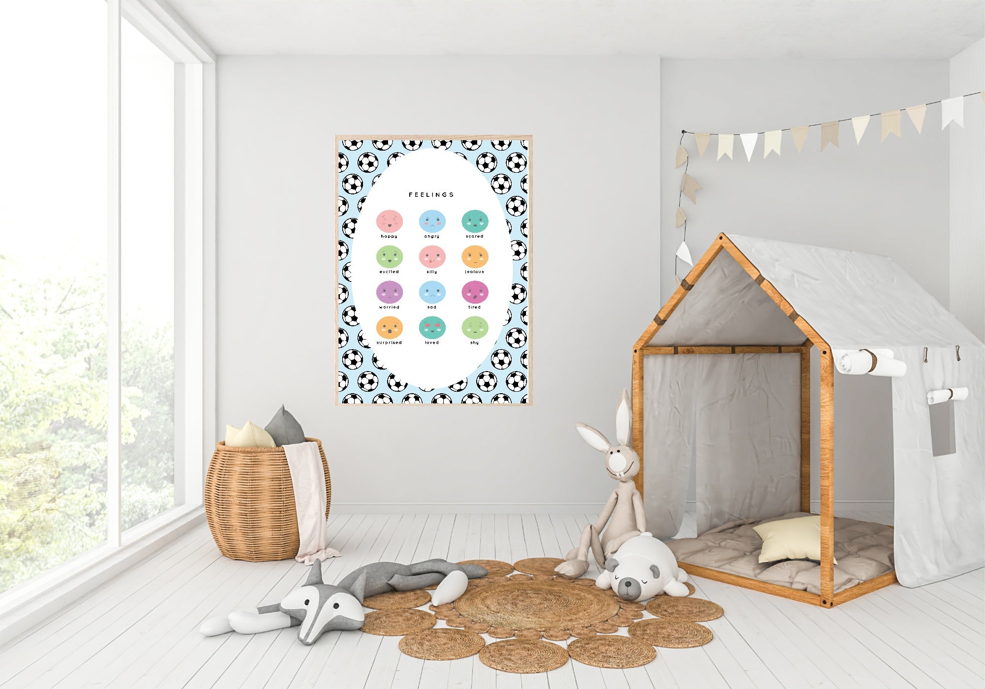 Blue Football Feelings Poster | Emotional Support Tool Wall Art