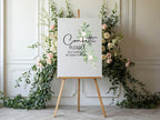 Green & White Rose Confetti Wedding Party Sign - Larosier Prints