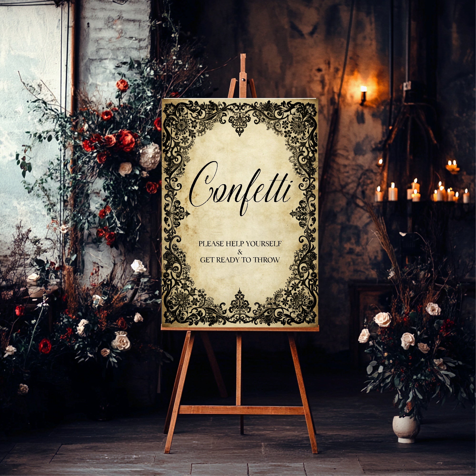 Black Lace Complete Wedding Signage Bundle
