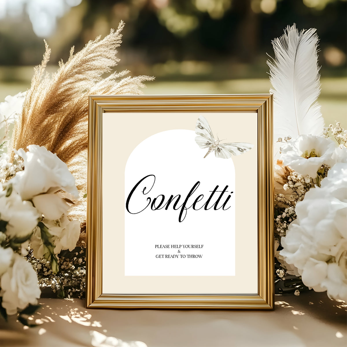 Dark Romance Vintage Moth Wedding Confetti Sign | 11. Confetti
