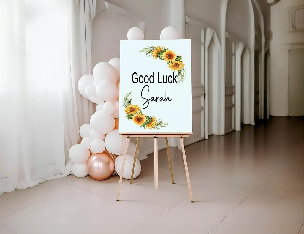 Sunflower Good Luck Party Sign - Larosier Prints
