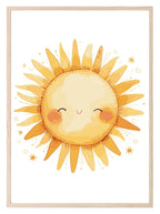 Cute Sun Print | Watercolour | Nursery Wall Art - Larosier Prints