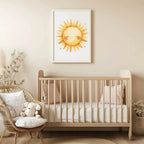 Cute Sun Print | Watercolour | Nursery Wall Art - Larosier Prints