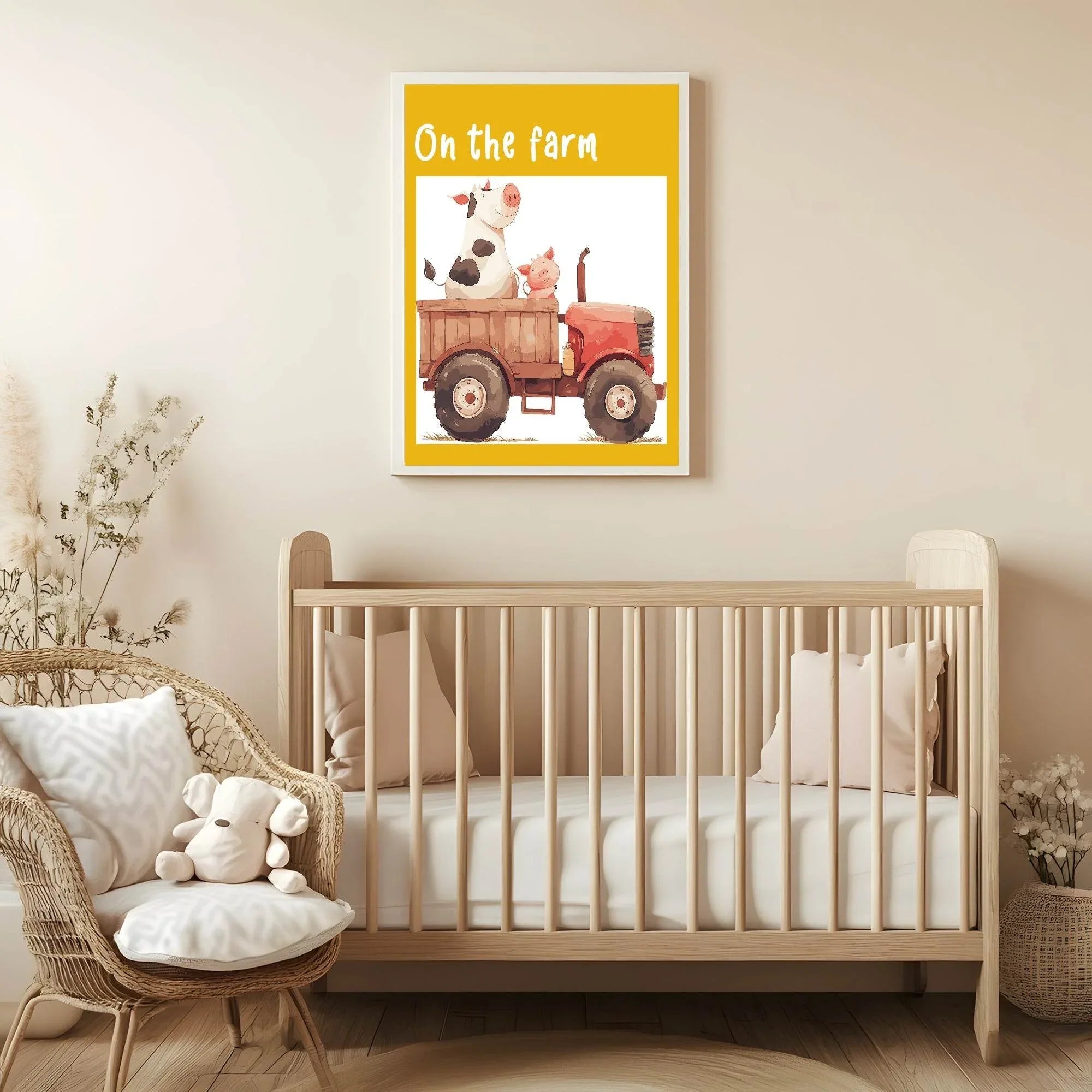 On The Farm Print | Watercolour | Nursery Wall Art - Larosier Prints