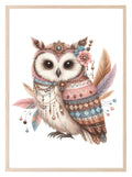 Boho Owl Print | Nursery Wall Art - Larosier Prints