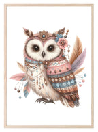 Boho Owl Print | Nursery Wall Art - Larosier Prints