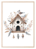 Boho Bird House Print | Nursery Wall Art - Larosier Prints
