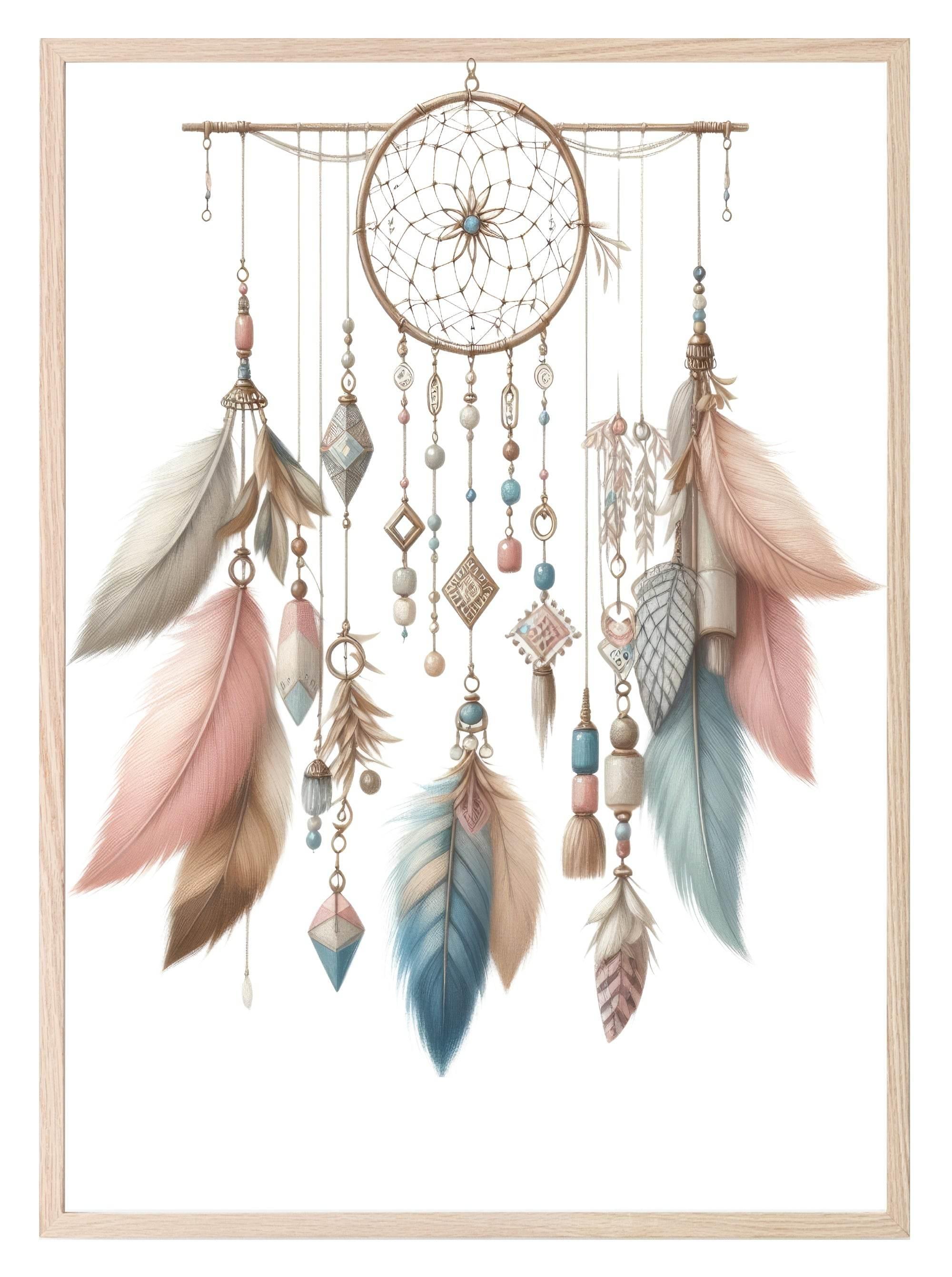 Boho Dream Catcher Print | Nursery Wall Art - Larosier Prints