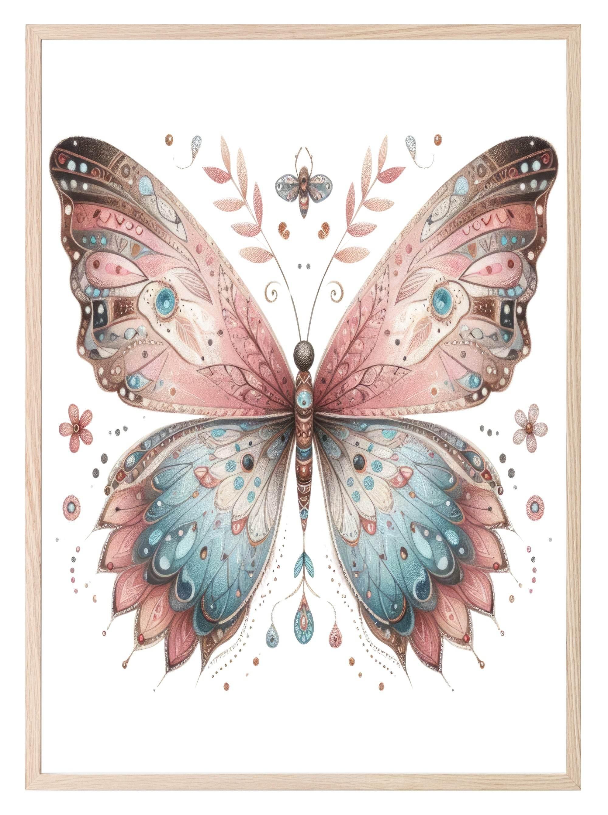 Boho Butterfly Print | Nursery Wall Art - Larosier Prints