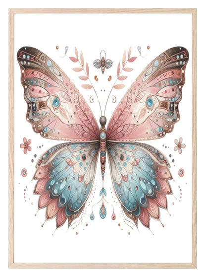 Boho Butterfly Print | Nursery Wall Art