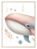 Boho Whale Print | Nursery Wall Art - Larosier Prints
