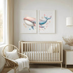 Boho Whale Print | Nursery Wall Art - Larosier Prints