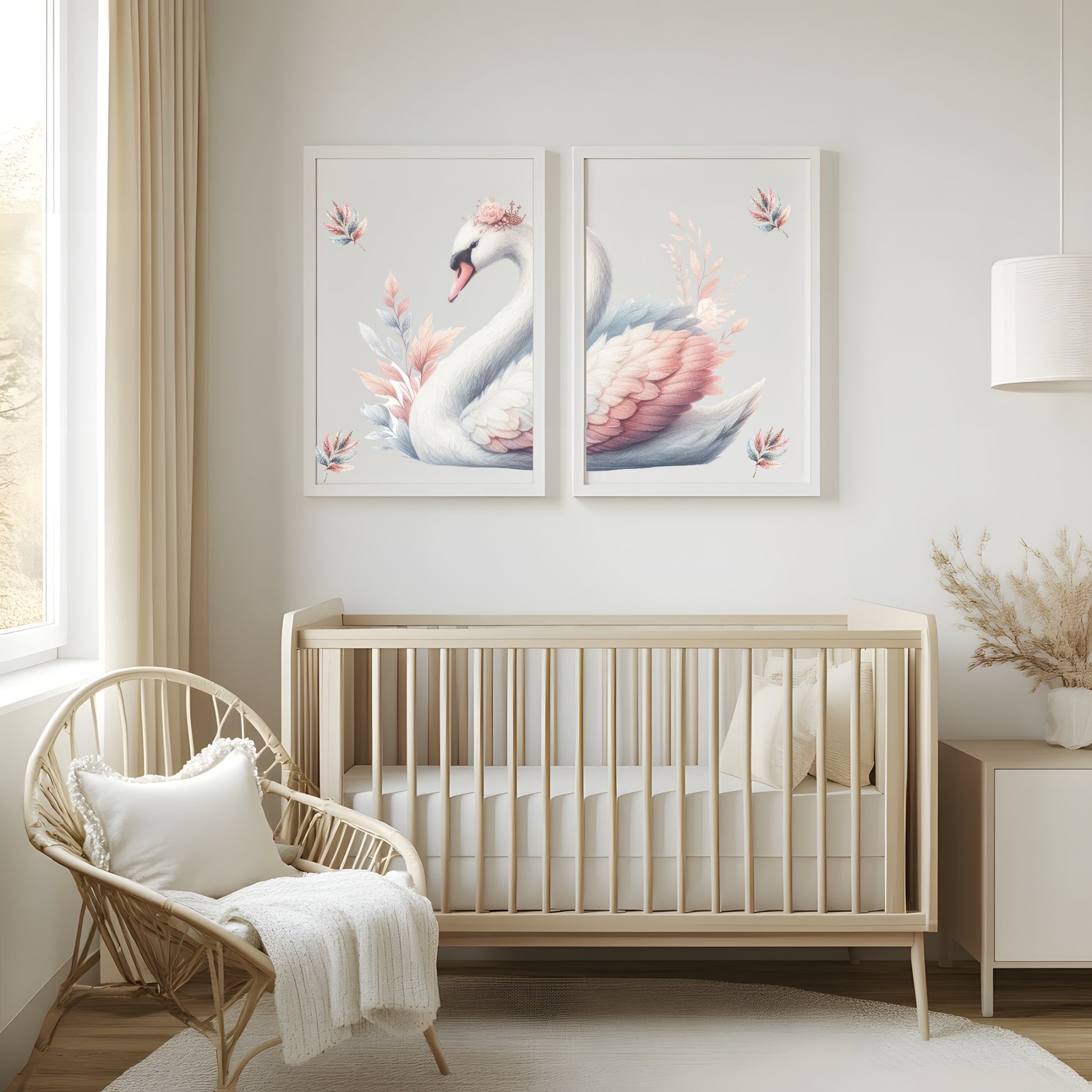 Boho Swan Print | Nursery Wall Art