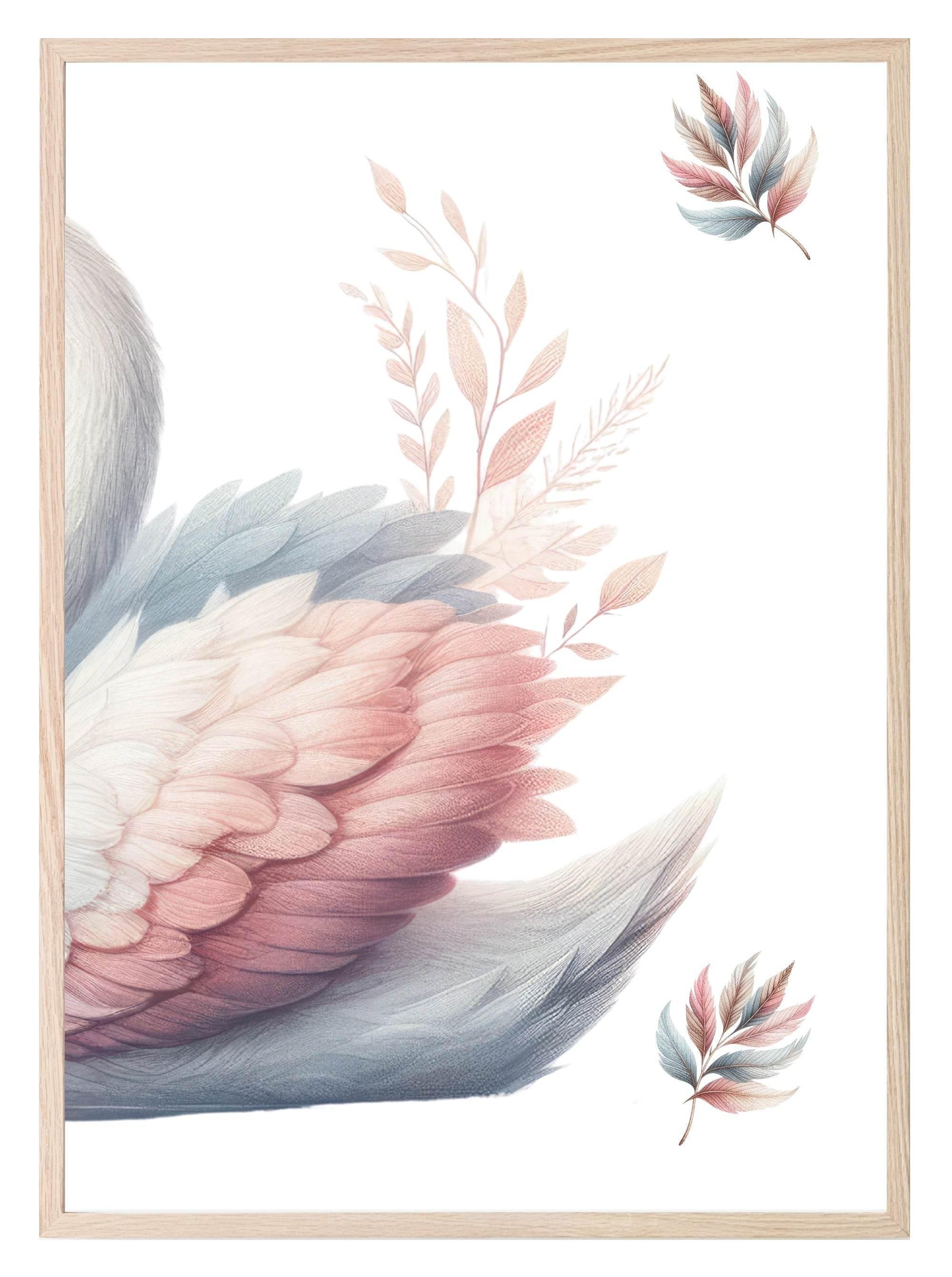 Boho Swan Print | Nursery Wall Art - Larosier Prints