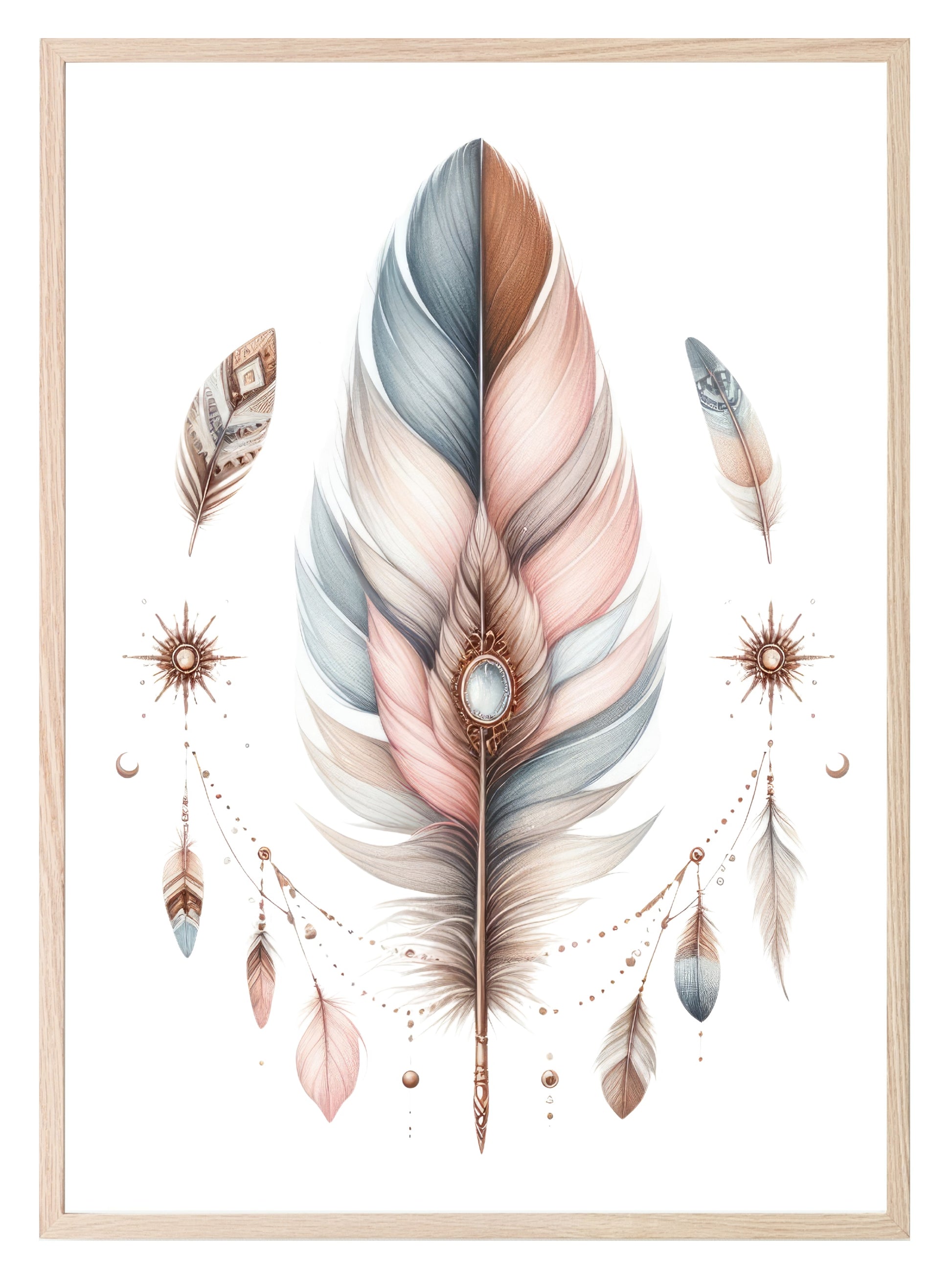 Boho Feather Print | Nursery Wall Art