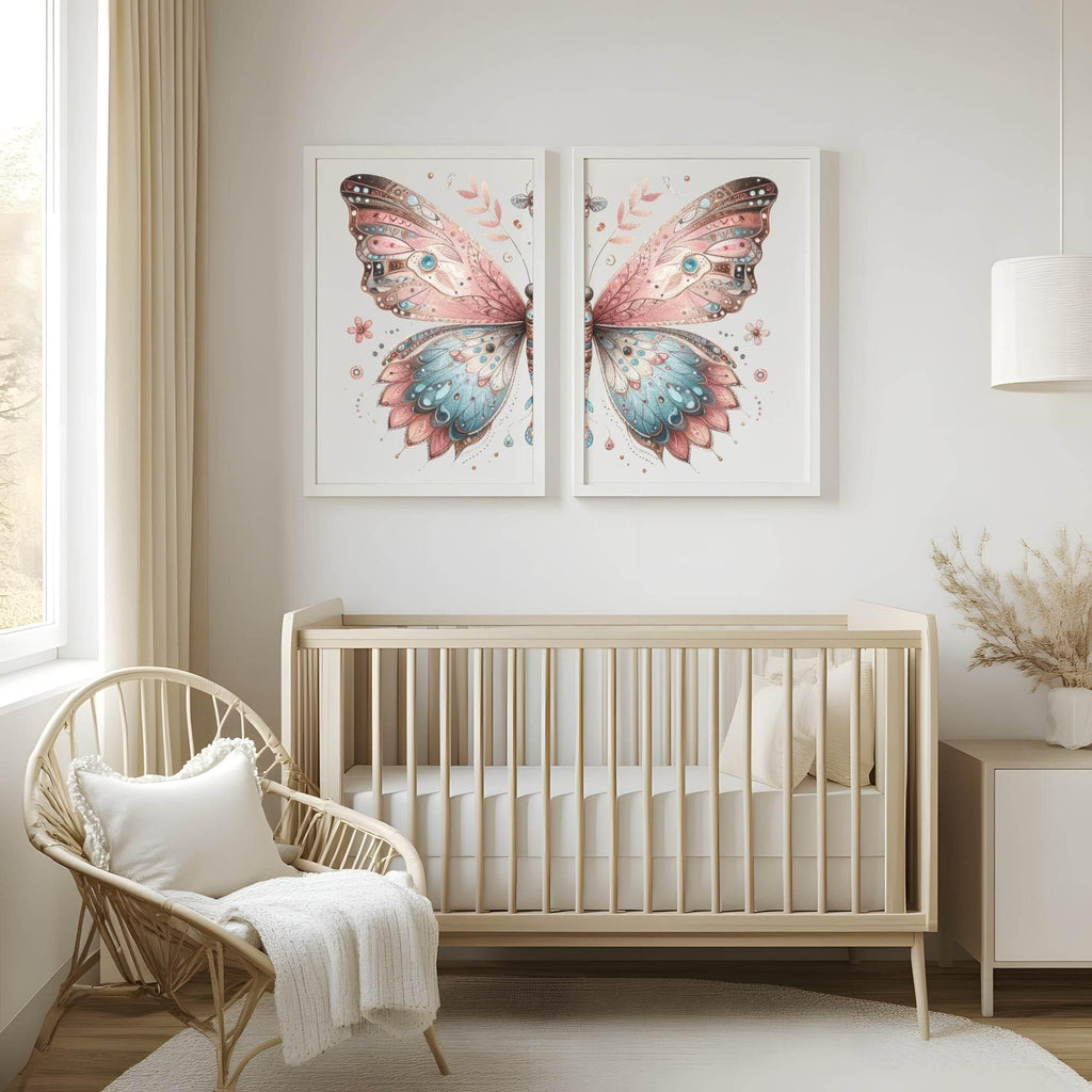 Boho Butterfly II Print | Nursery Wall Art - Larosier Prints