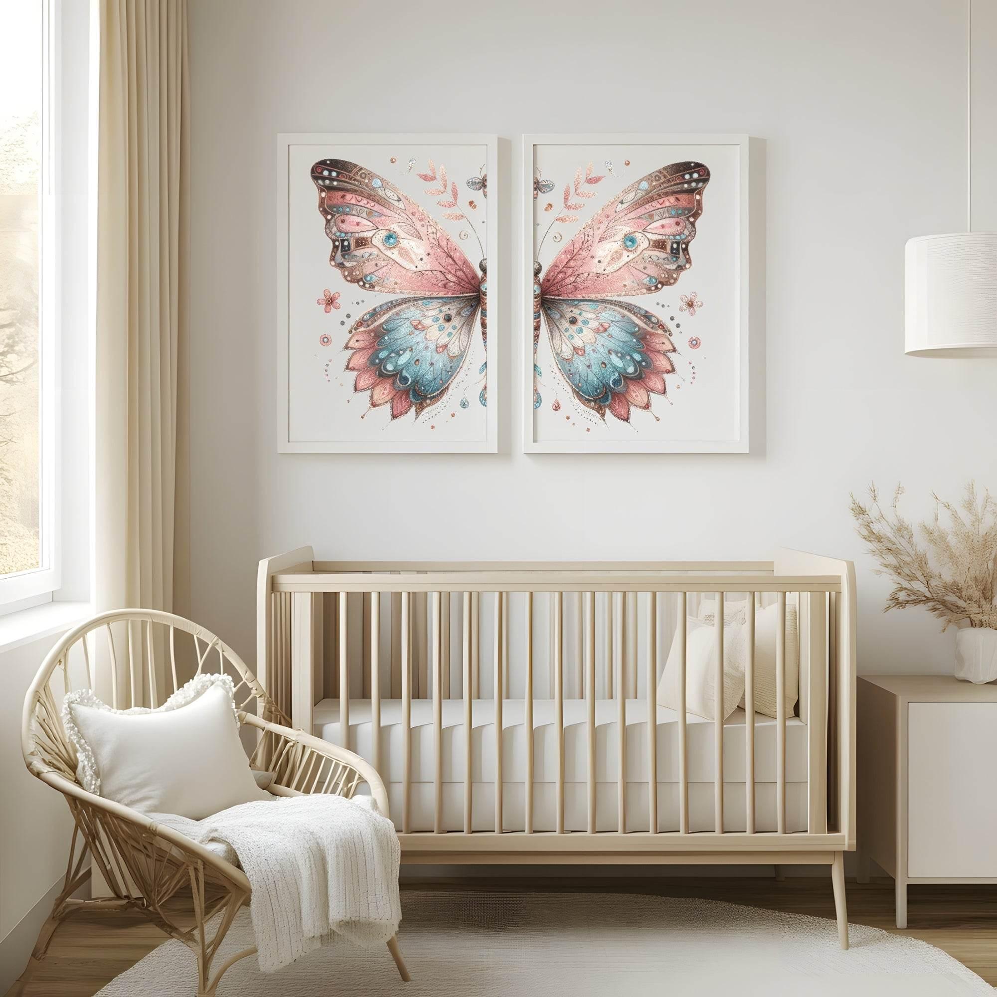 Boho Butterfly II Print | Nursery Wall Art - Larosier Prints