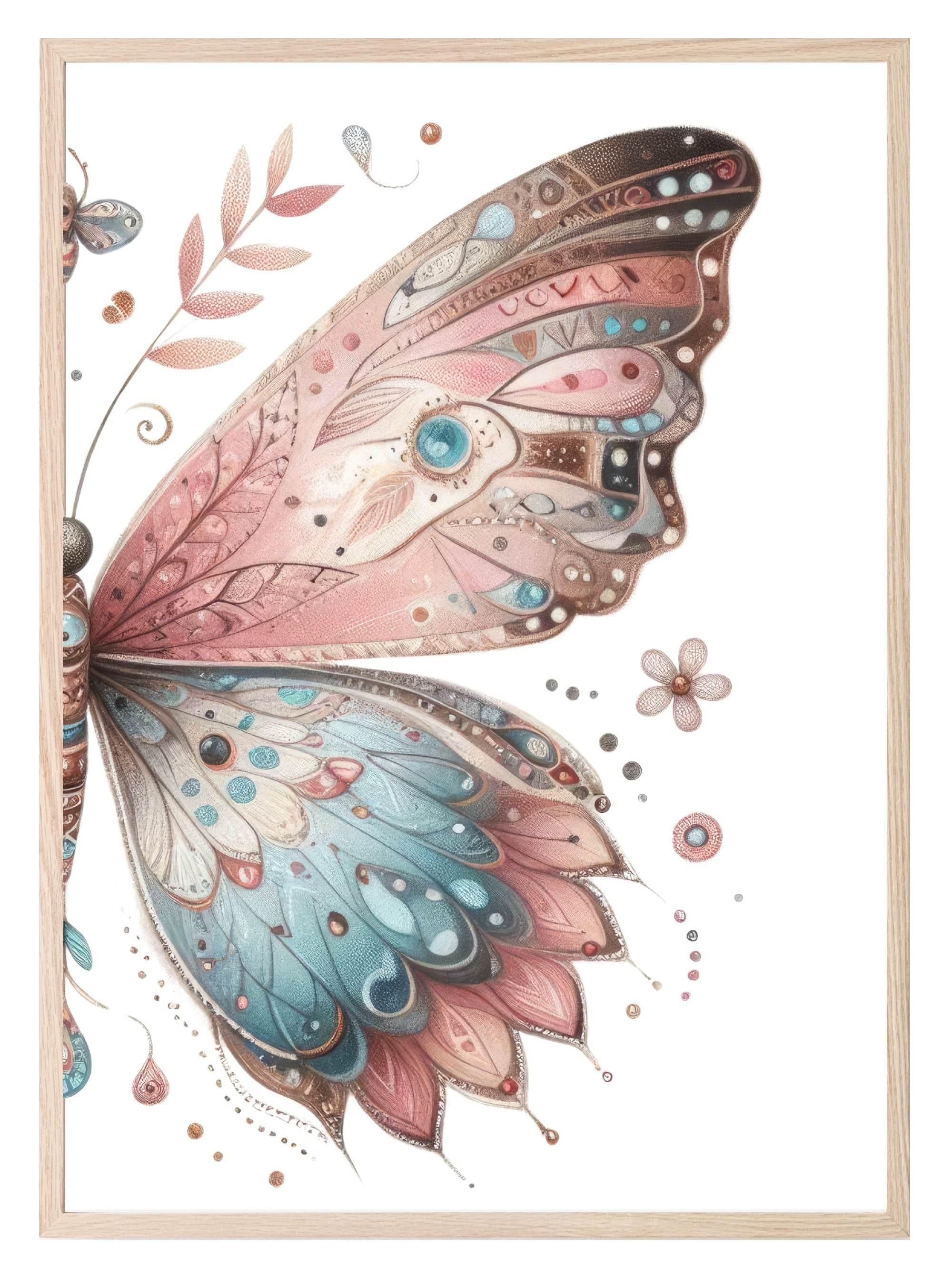Boho Butterfly II Print | Nursery Wall Art - Larosier Prints
