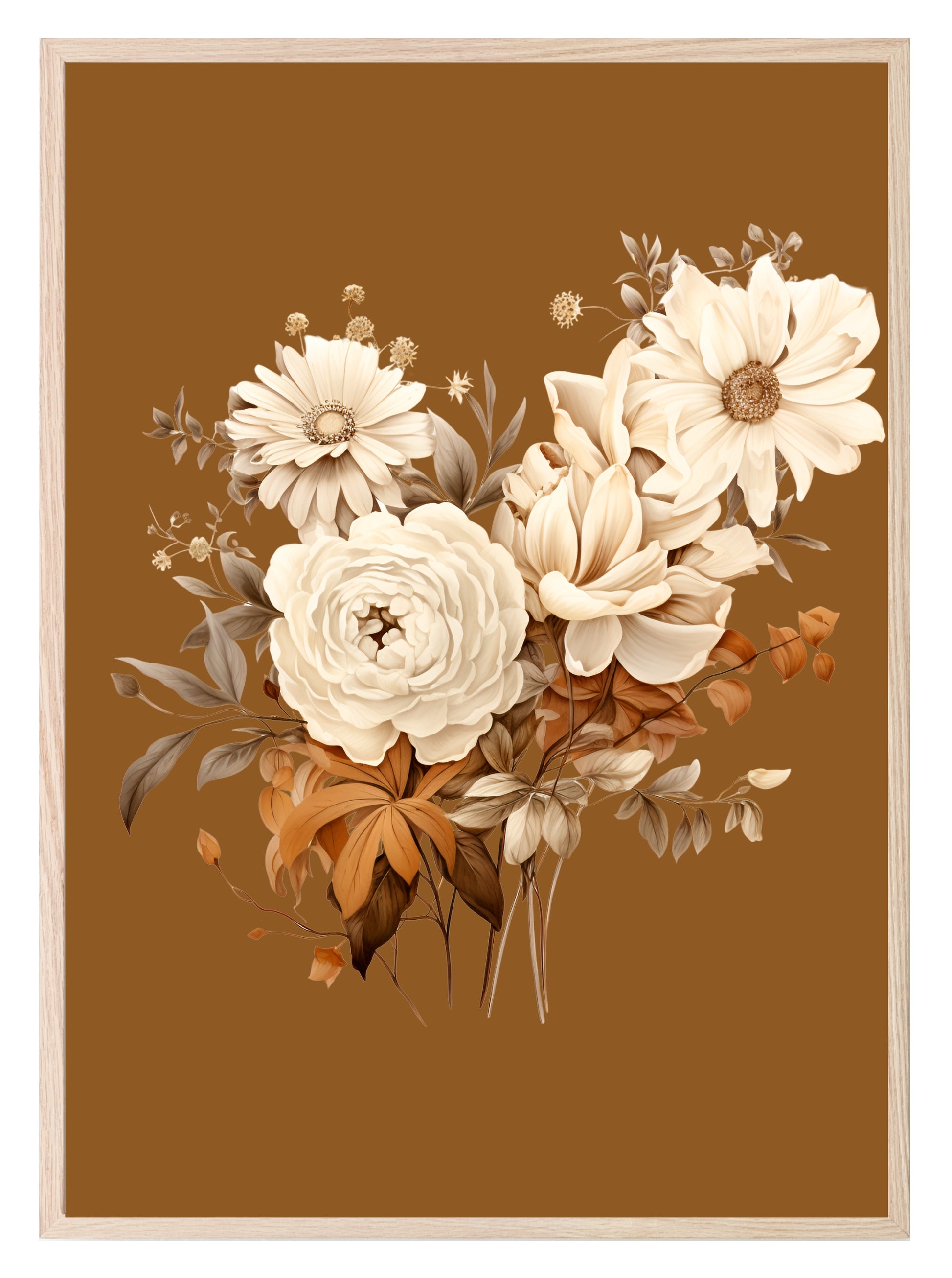 Mahogany Flower Print | Antique | Nursery Wall Art