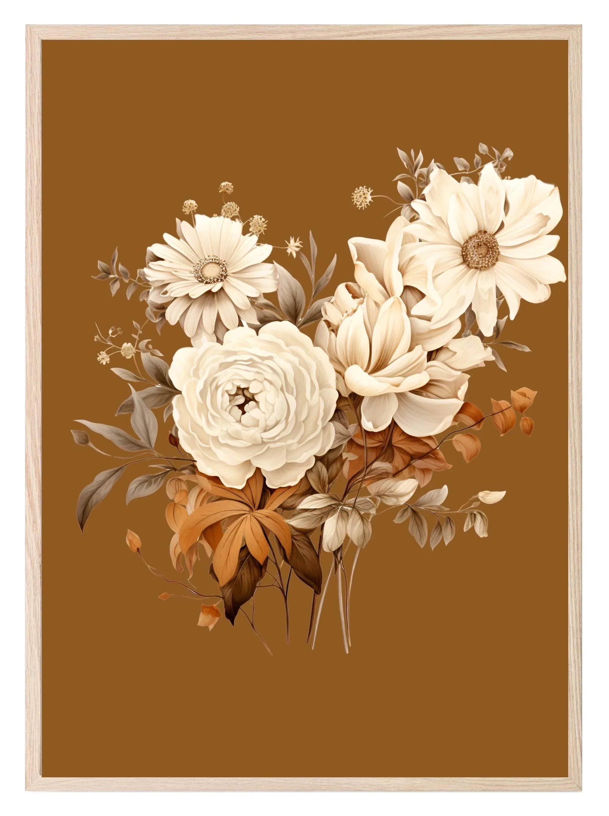 Mahogany Flower Print | Antique | Nursery Wall Art - Larosier Prints