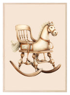Rocking Horse Print | Antique | Nursery Wall Art - Larosier Prints
