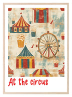 At The Circus Print | Circus Pattern | Nursery Wall Art - Larosier Prints